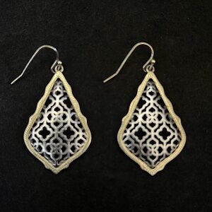 Kendra Scott silver and gold drop earrings